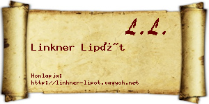 Linkner Lipót névjegykártya